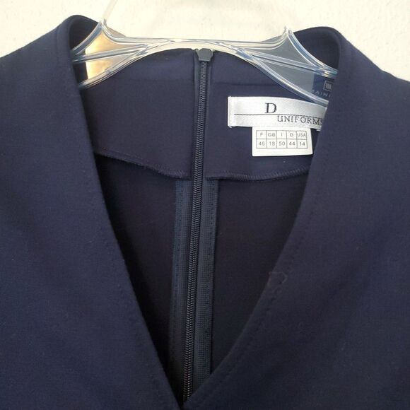 D uniforms Christian Dior womens long sleeve top blouse shirt size US 14 Blue - Picture 3 of 16